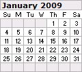 Free 2009 Calendar Clipart