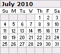 July 2010 Calendar 120x106
