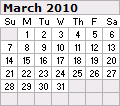 March 2010 Calendar 120x106
