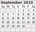 September 2010 Calendar 120x106
