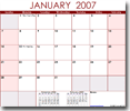 Free Printable 2009 Calendar - Red