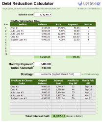 Debt Reduction Calculator