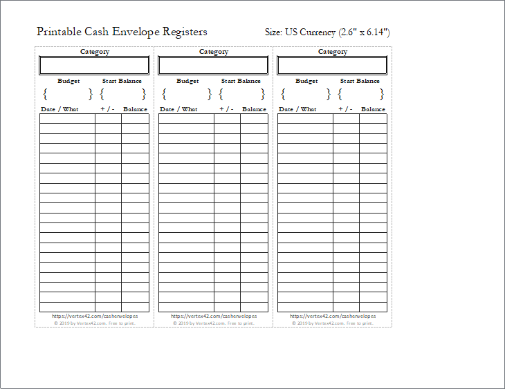 Monthly Budget Sheet TO PRINT Compatible With Budget Envelopes 