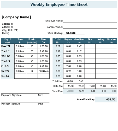 Free Time Card Calculator Timesheet Calculator For Excel