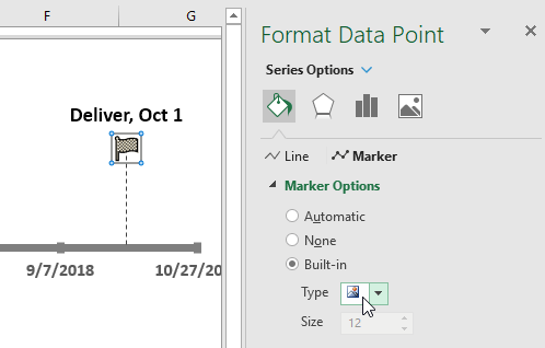Change a Data Point Marker in a Project Timeline