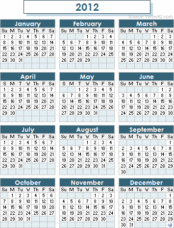 Printable Yearly Calendar 2012 Printable Hub - vrogue.co