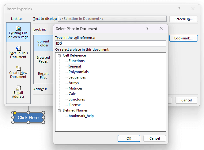 Insert Hyperlink in Excel