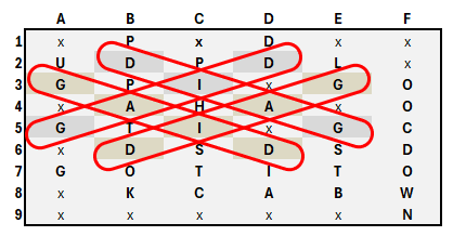 Rotate 45 Degrees Word Search Example